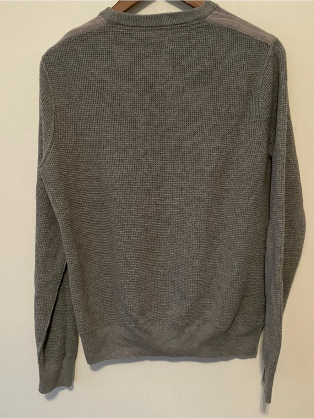 Calvin Klein Mens Waffle Weave Medium Gray Long Sleeve Crewneck Preppy Y2K